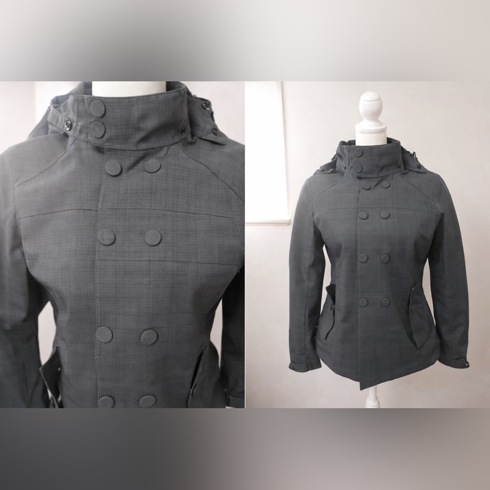 REI Women’s Hooded‎ Jacket Gray Size M Zip + Snap Front